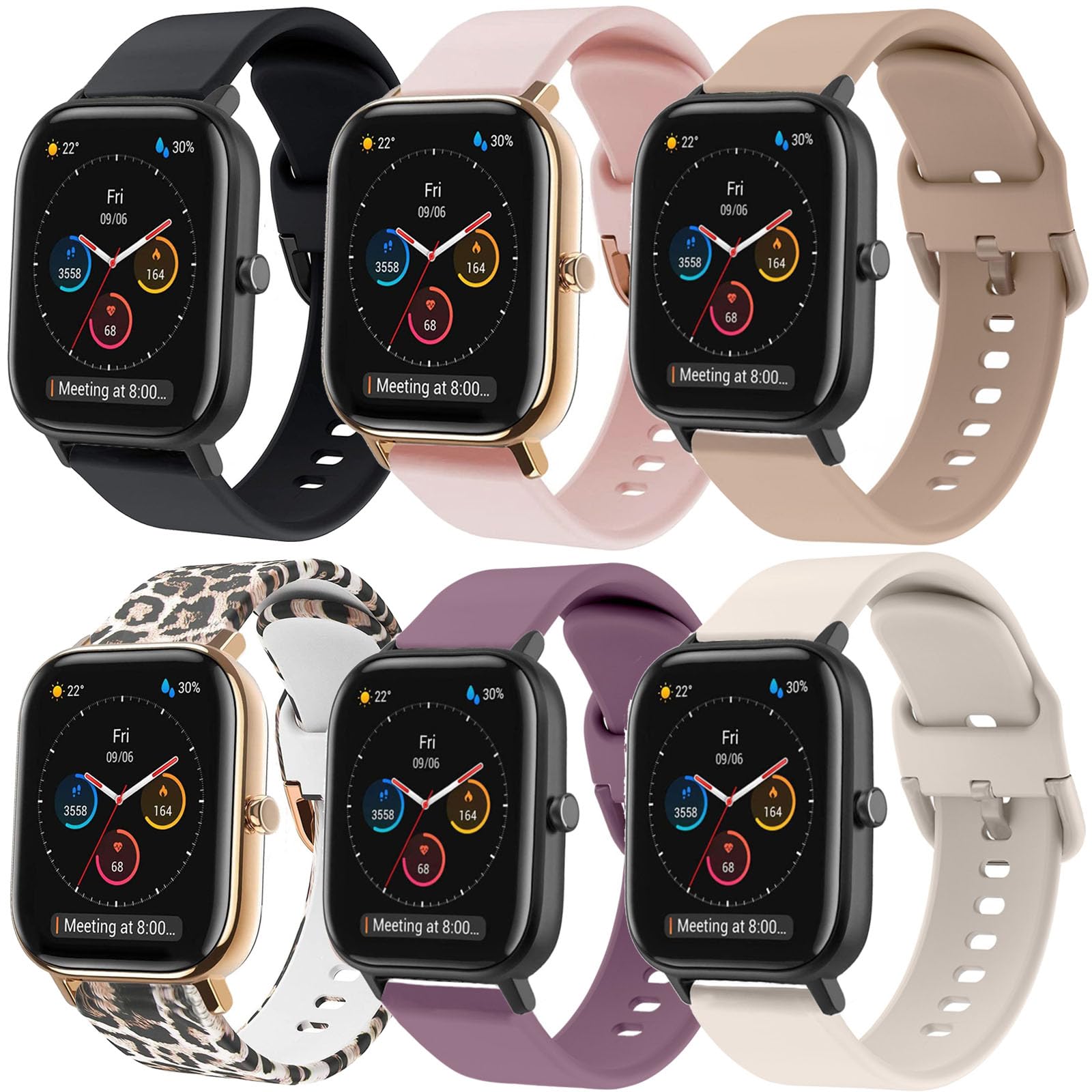 ViCRiORBands Compatible with Amazfit GTS/GTS 2 / GTS 2 Mini/GTS 2e / GTS 3, Soft Silicone Fadeless Pattern Printed Floral Replacement Band for Amazfit Bip/Bip S Lite, Leopard