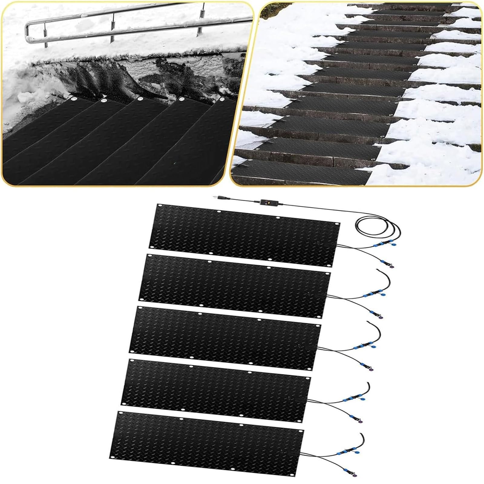 Tapis de fonte de neige pour allées et escaliers extérieurs d'hiver 5Pcs