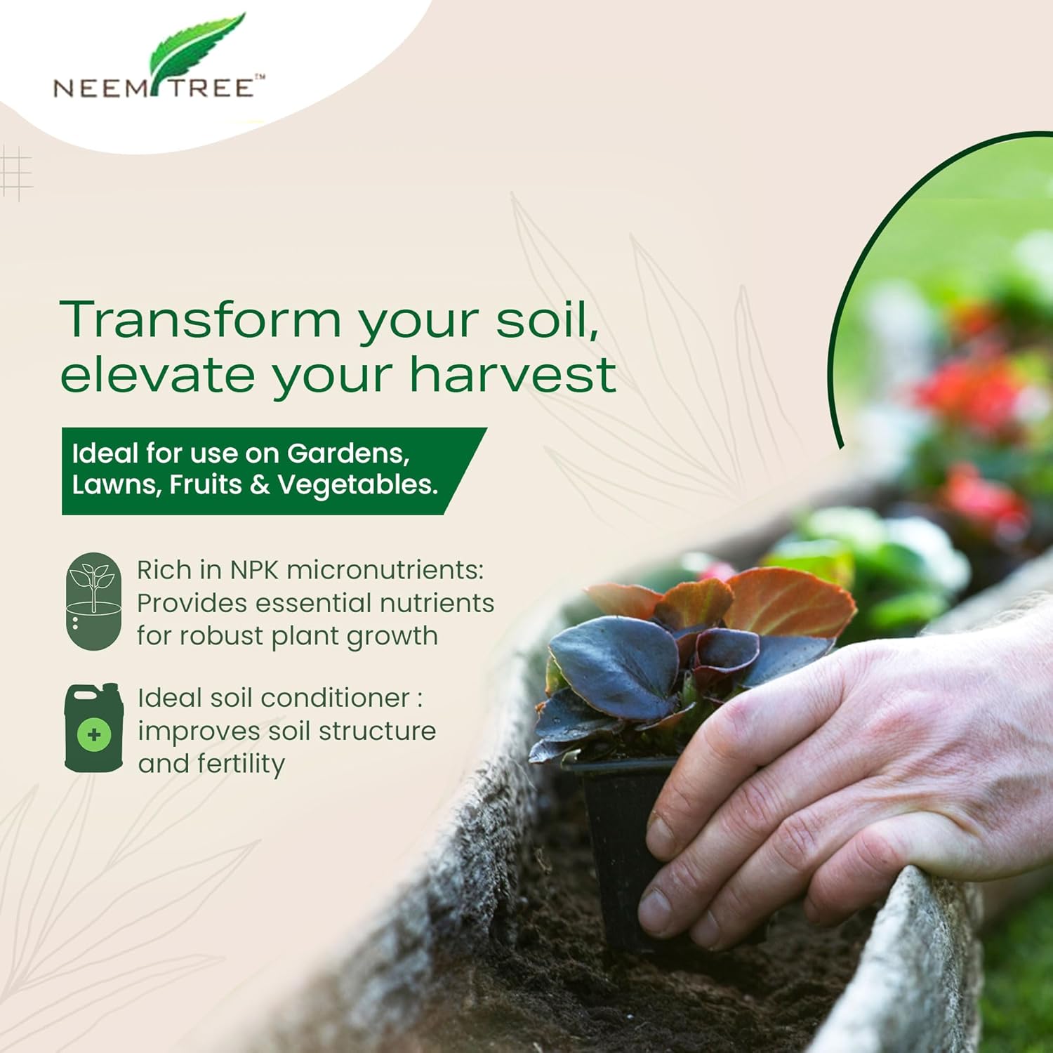 NeemTree Neem Ninja - 4 Pounds - All Natural neem Cake Fertilizer, Organic Farming Neem and Karanja Seed Meal for Indoor and Outdoor Plants - 100 Percent Pure Cold Pressed (4 LB) | OMRI Approved