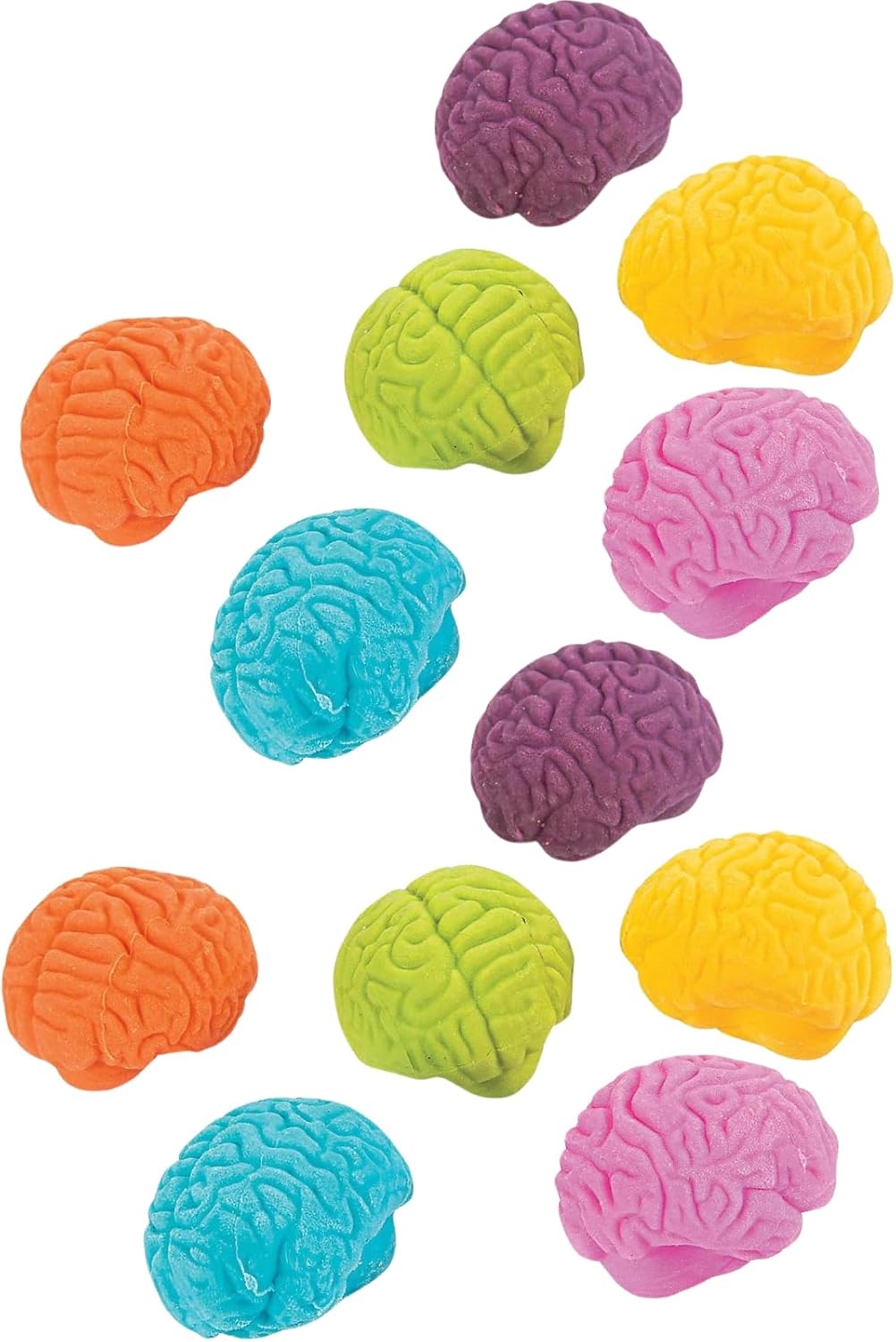 48-Pack Brain Erasers – Halloween Party Favors, Classroom Prizes & Gifts