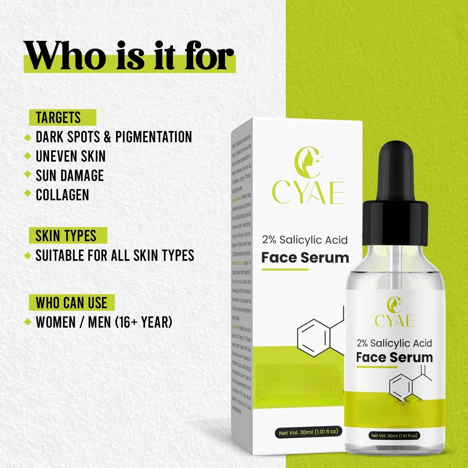 2% Salicylic Acid Face Wash and Face Serum Set, Daily Facial Cleansing & Care Combo