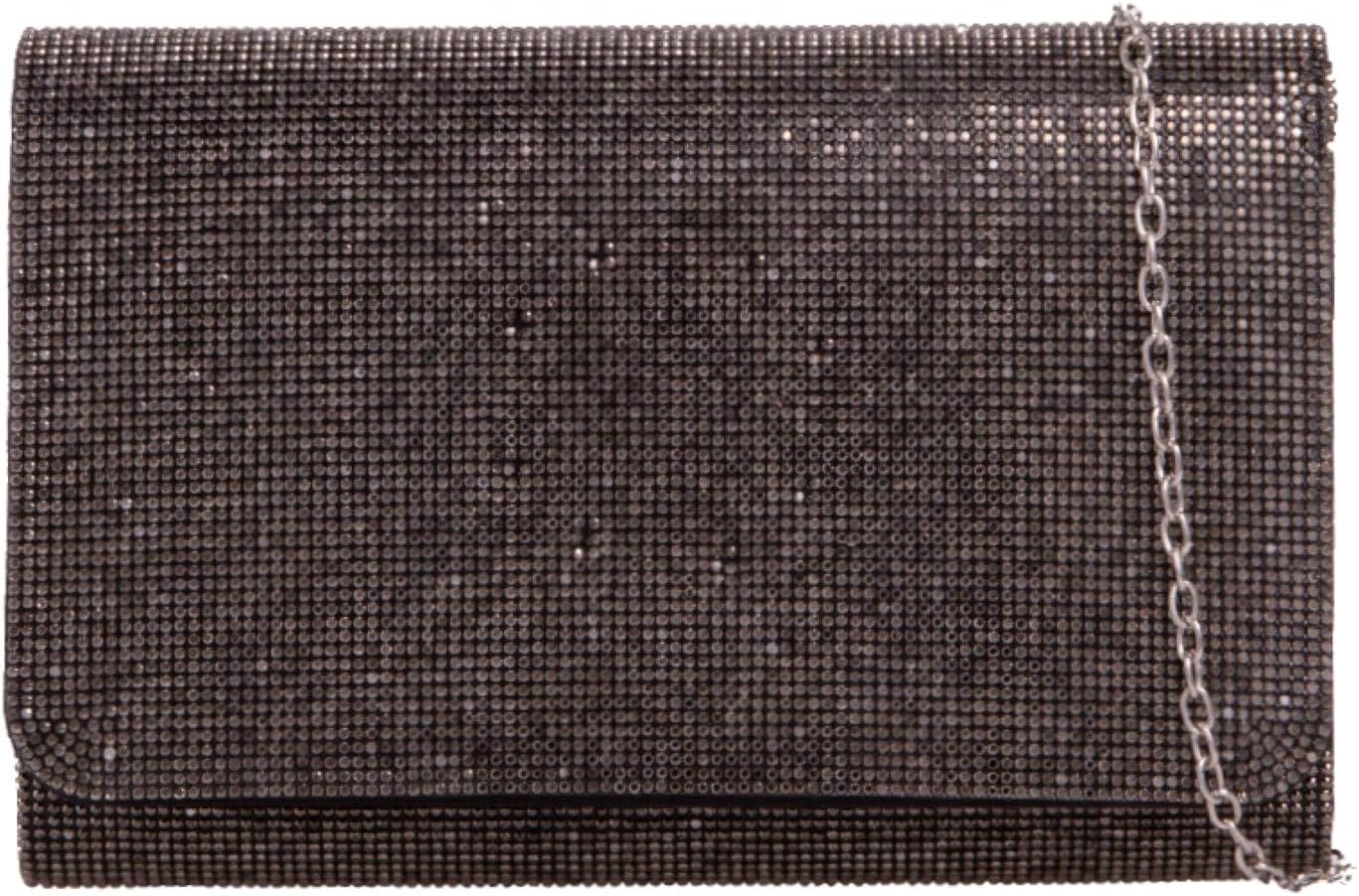 Girly HandBags Womens Diamante Classic Clutch Bag