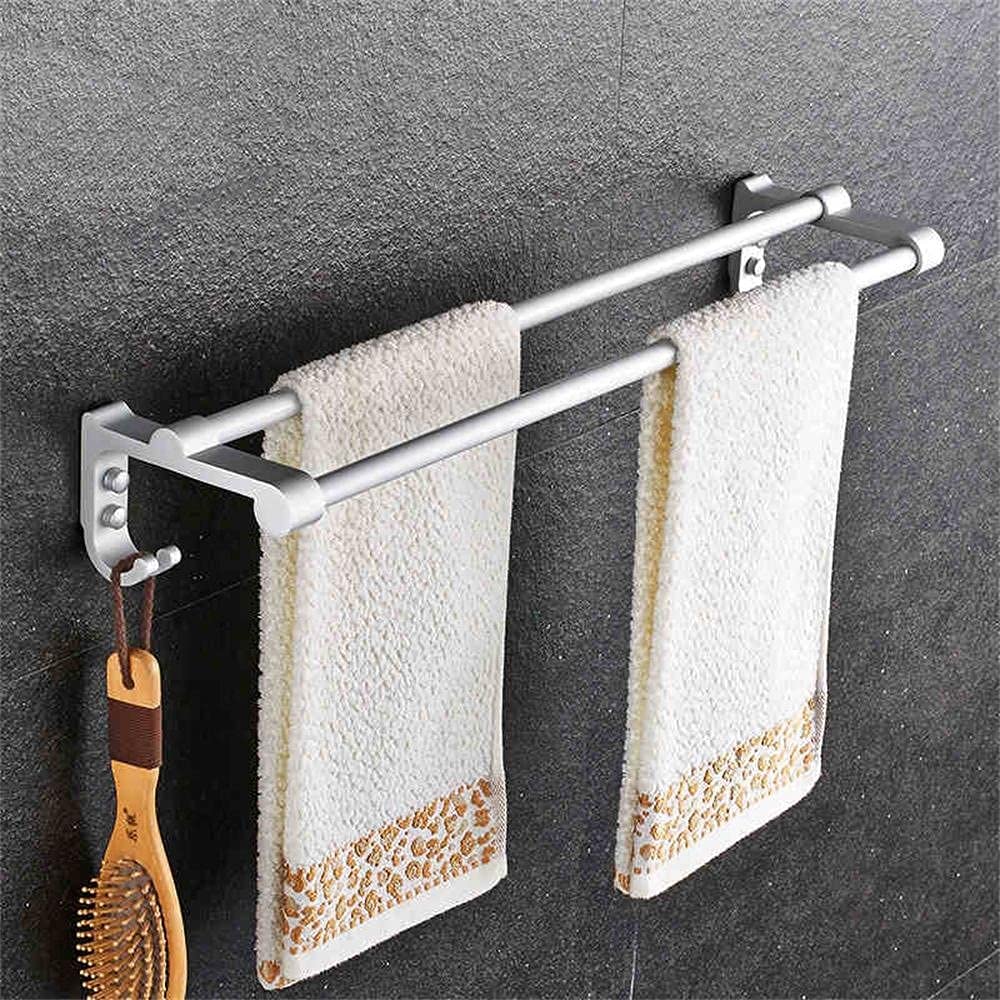 LMYSXAOZ LNNSHX Double Towel Bar, Bathroom Rack, Accessories Rack (size: 40cm-60cm) (Size : 50cm) (50cm)