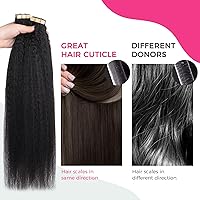 Vista 92 de Lashey Extensiones de Cabello Humano con Cinta Adhesiva Negro Natural 100% Remy Cabello Humano Liso Extensiones de Cabello con Cinta Largas de 24