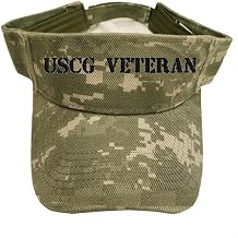 Military USCG Text U.S. Coast Guard Veteran Digital Camo Visor