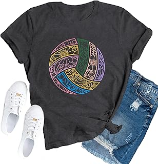 Volleyball Shirts for Women Volleyball Mom T-Shirt Ball Game Day Tees
