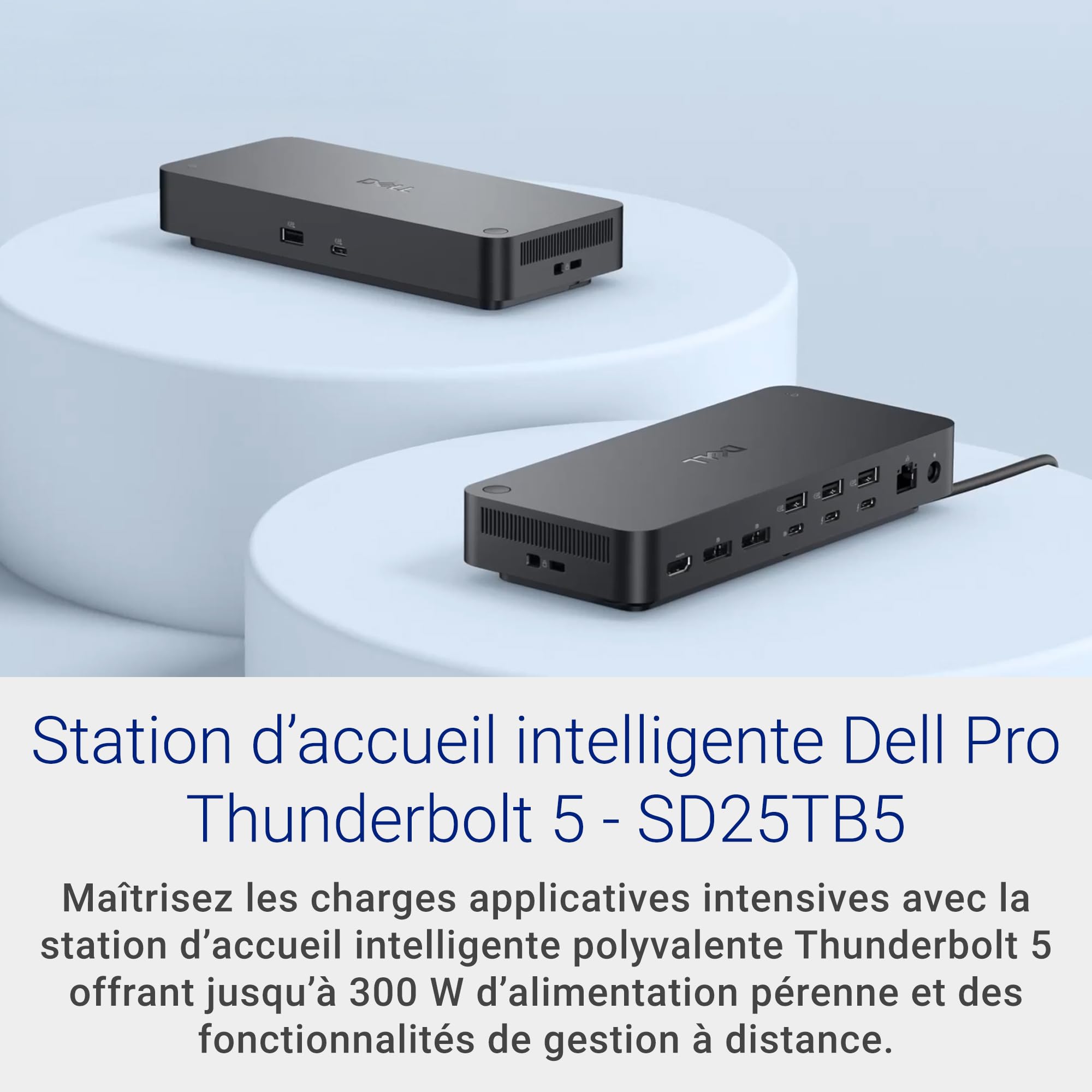 Dell Pro SD25TB5 Station d’Accueil Thunderbolt 5, 300W, 4 Écrans 4K 120Hz/8K