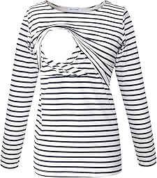 Smallshow Women's Long Sleeve Nursing Top 3 Pack