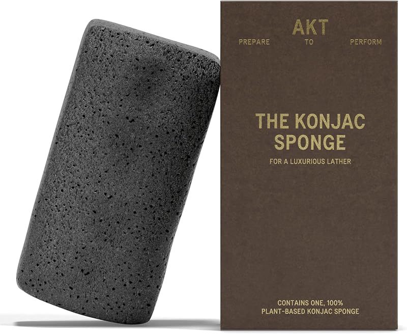 AKT The Konjac Sponge Esponja de banho de raiz de konjac com carvão ativado