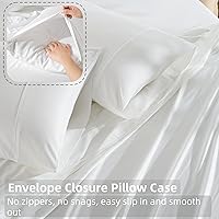 Vista 7 de Gokotta Sábana bajera ajustable y funda de almohada de rayón de bambú, sábana refrescante súper suave con 4 correas elásticas en las esquinas