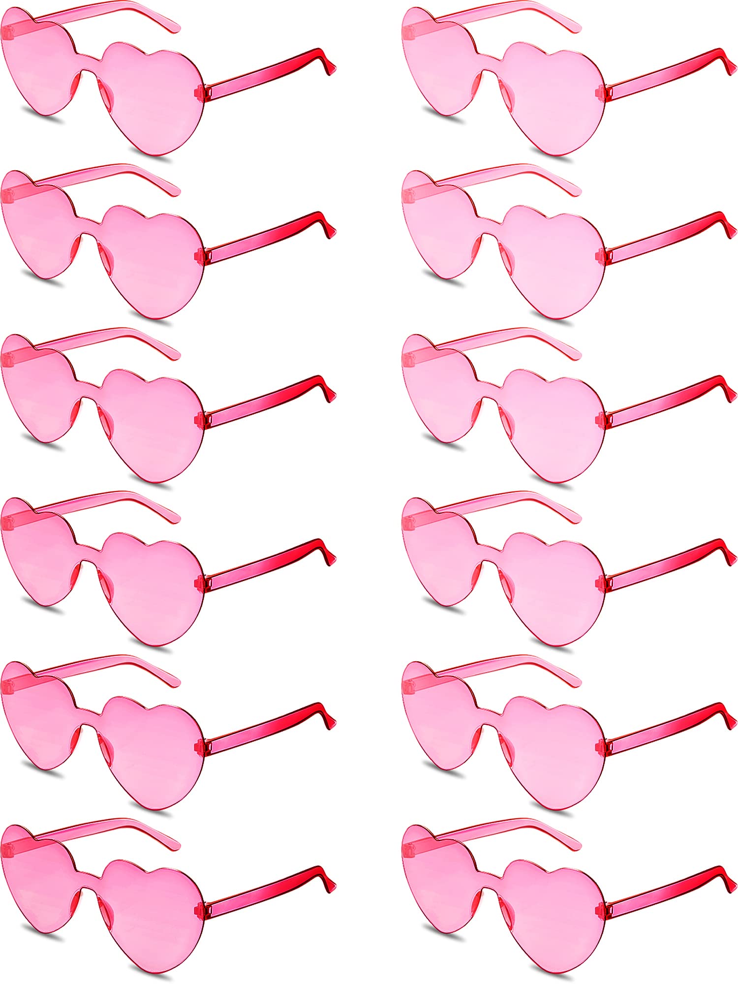 60 Pairs Heart Sunglasses Pink Heart Shaped Rimless Sunglasses