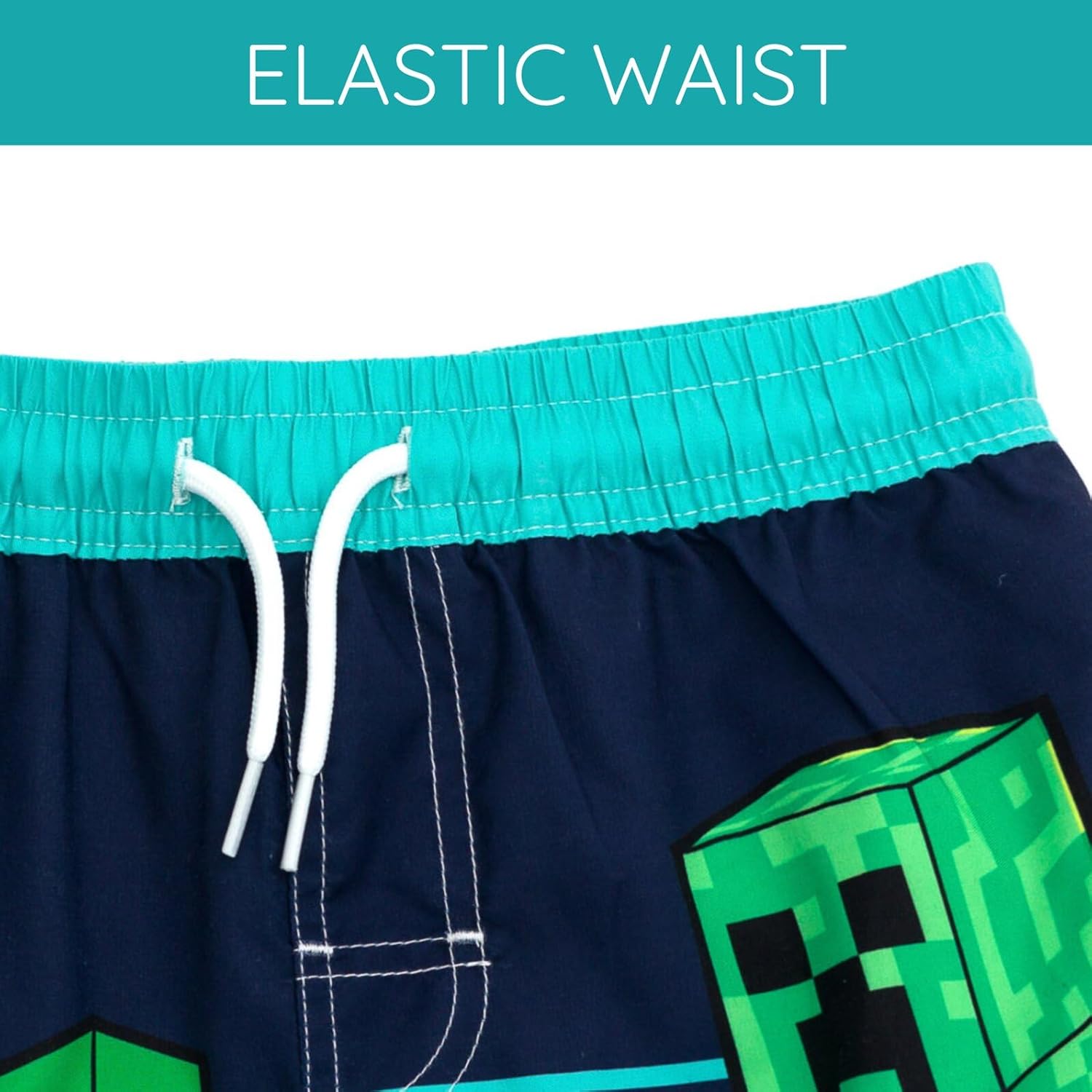 Minecraft Creeper Compression Swim Trunks Bathing Suit UPF 50+ Quick Dry Little Kid to Big Kid - Image 4