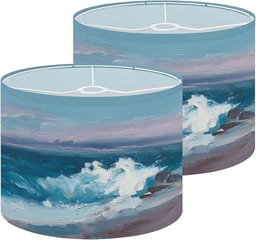 Miniatura 24 de Drum Lamp Shade Graffiti swirl neon blue pink yellow Funky 80s street art vibrant Lampshade for Floor Lamps Table Lamps Pendant Light 11"x8.9"