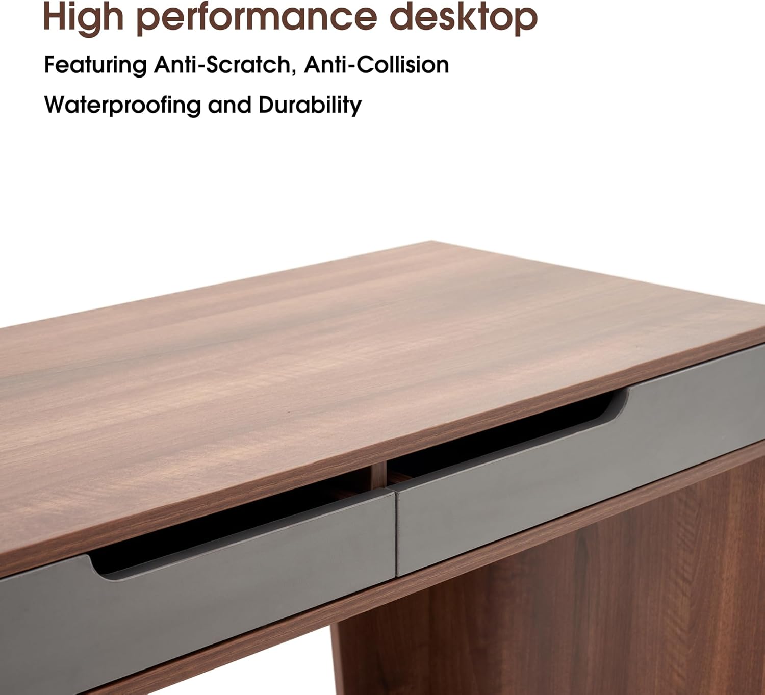 ivinta Computer Desk with Storage Shelves and Drawers, Modern Corner Office Desk for Home Office, Bedroom, Living Room, Classroom 7118 (Walnut Brown)