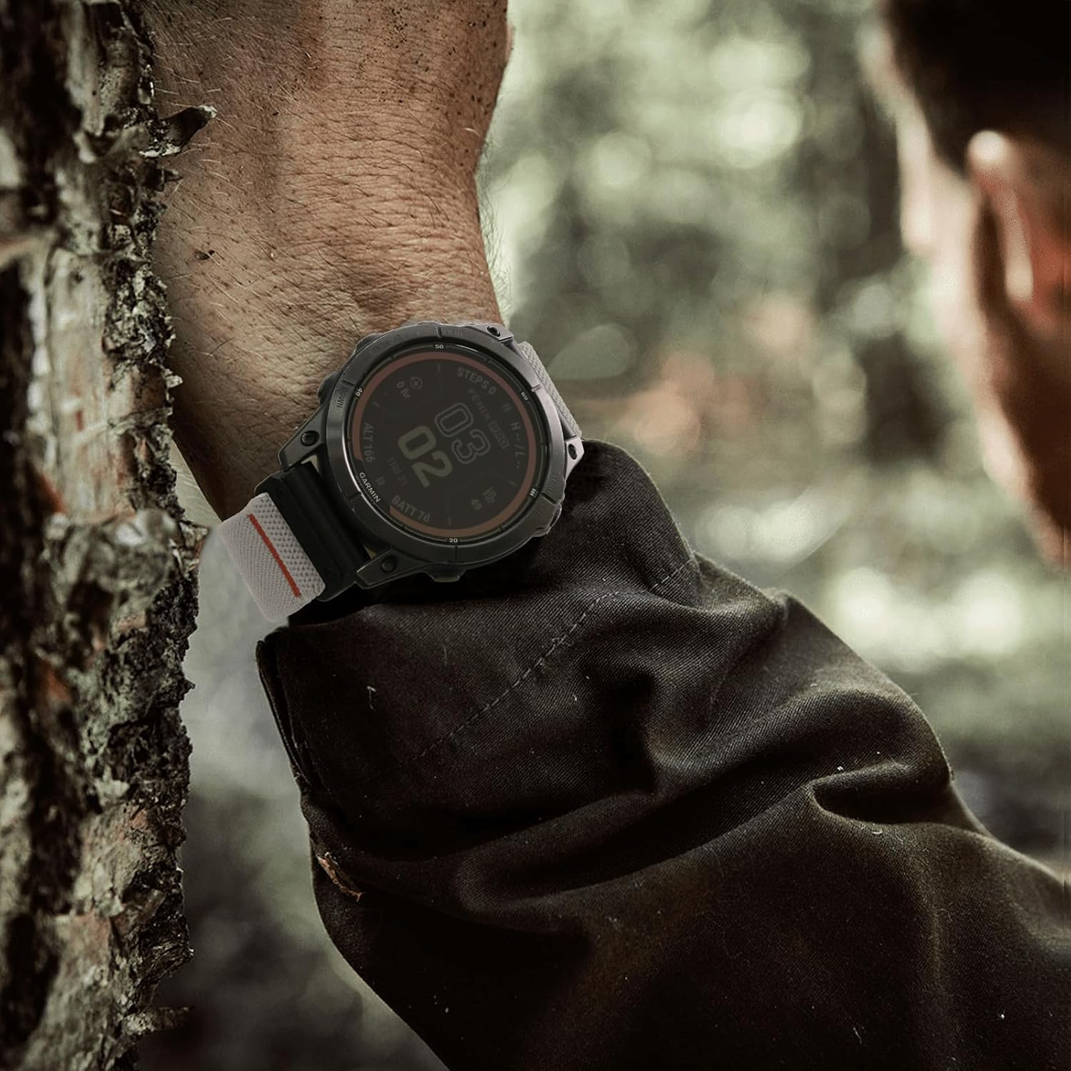 Bandletic Compatible with Garmin Instinct Watch Band, Stretchy Nylon Sport 22mm Quick Fit Strap for Fenix E/8 47mm/7/6/5/Forerunner 965/955/Epix 2/Approach S70 47mm/Tactix & Quatix 8-47mm/Descent G2