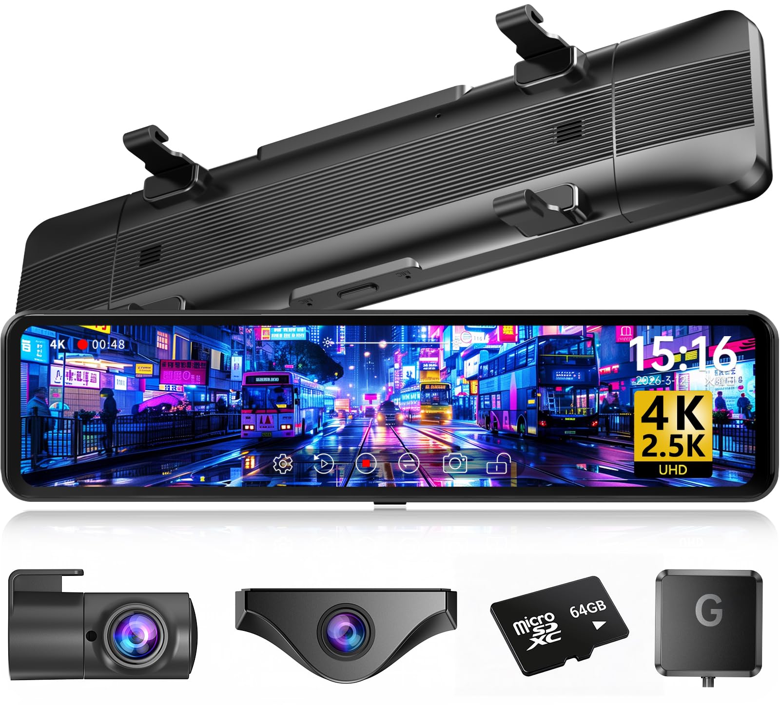 Amazon.co.jp: Changer ドライブレコーダー ミラー型 分離 【前方4K