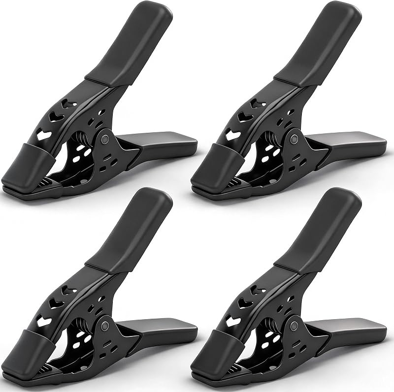 4-Piece 6 inch Heavy Duty Metal Spring Clamps: Spring Metal Clamps for Woodworking, 2.5"-inch Jaw Opening, Heavy Duty Clips for Pool Cover Backdrop Stand Clamp