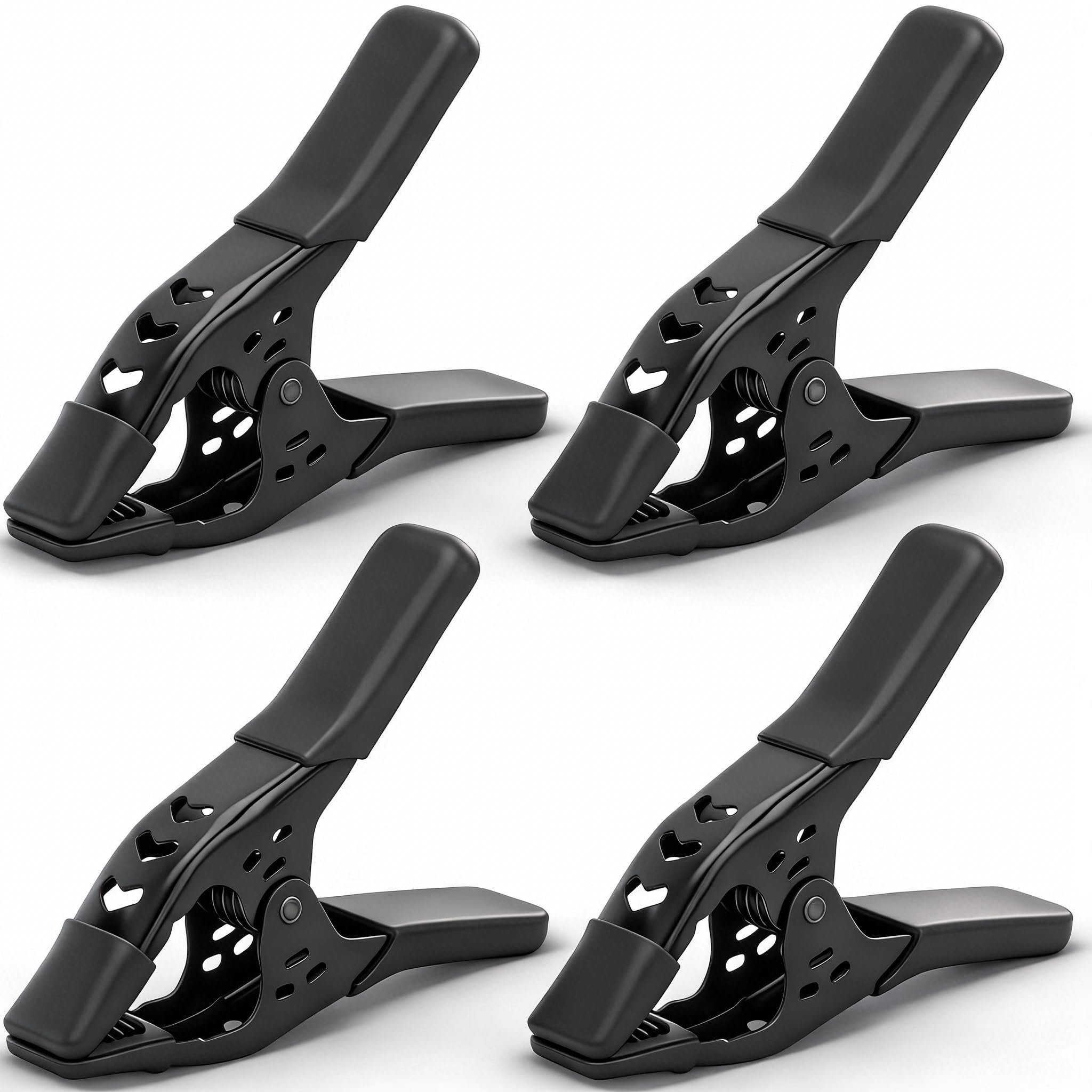 4-Piece 6 inch Heavy Duty Metal Spring Clamps: Spring Metal Clamps for Woodworking, 2.5"-inch Jaw Opening, Heavy Duty Clips for Pool Cover Backdrop Stand Clamp