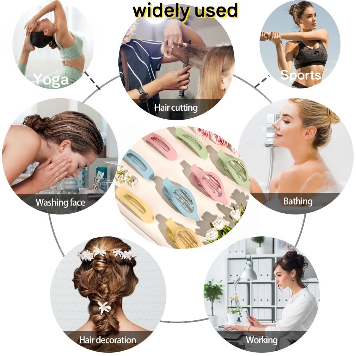 8 PCS Flat Hair Clips, 2 Styles Hair Claws Strong Hold French Claw Clips for Women Girls Thin Hair No Slip Grip Hair Claw Clips - Image 7