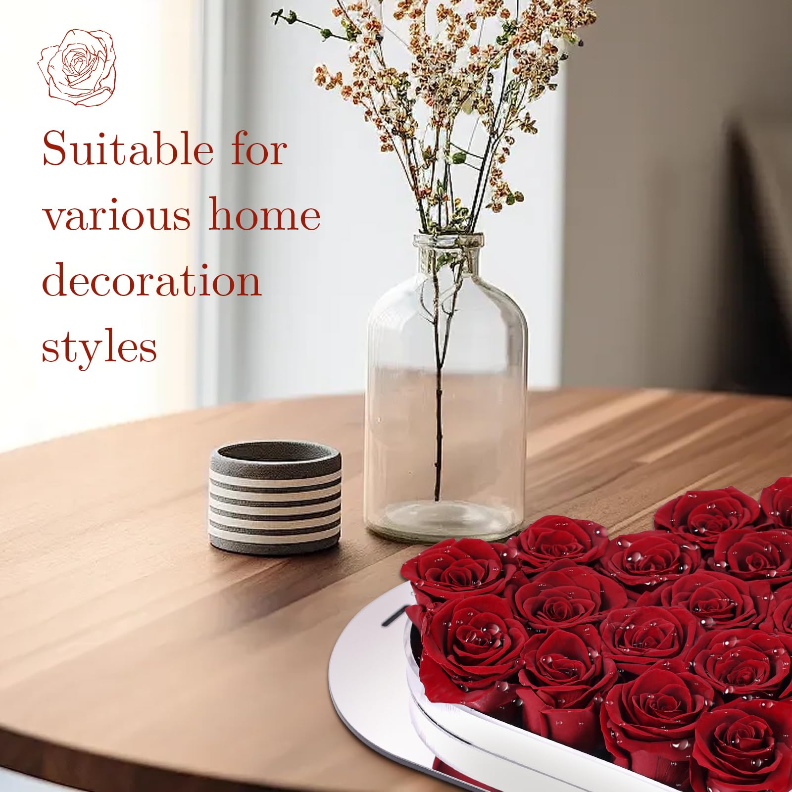16 Piezas Rosa Eterna Hecha a Mano Rosa Preservada Caja de Regalo Rosas Nunca Marchitas Flor Eterna para el Amante Regalo para Ella en el día de San Valentín día de la Madre