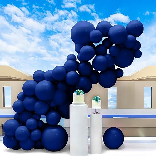 Miniatura 6 de Globos azul marino, 50 unidades, globos azul marino de 12 pulgadas, globos azul oscuro, globos de látex, globos para decoración de arco, globos para