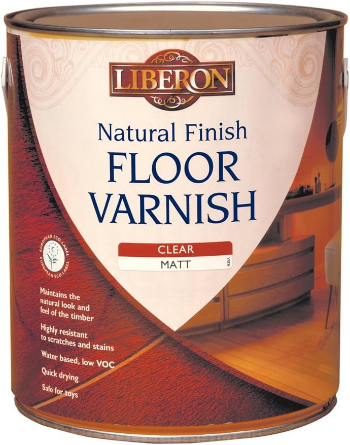 Liberon FVWNCM25L 2.5L Natural Finish Floor Varnish Clear Matt