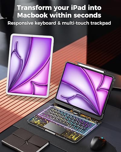 Miniatura 6 de SIBEITU Funda compatible con Samsung Galaxy Tab A7 Lite de 8.7 pulgadas con protector de pantalla y soporte para lápices, correa de hombro giratoria