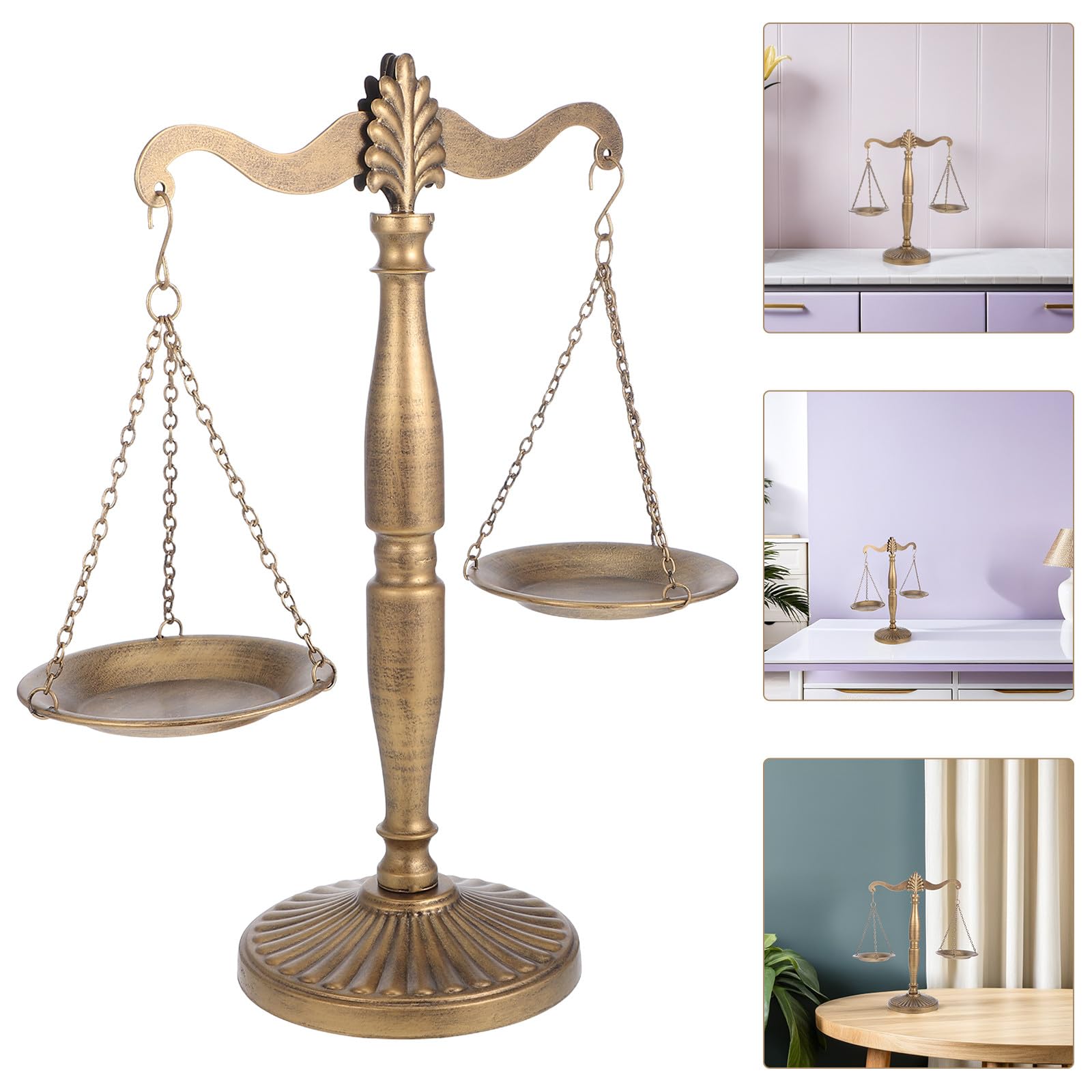 SHINEOFI Vintage Schreibtischskulptur aus Gusseisen Schwingende Metall Waage Handgefertigte Eisenfigur als Büro und Wohnaccessoire