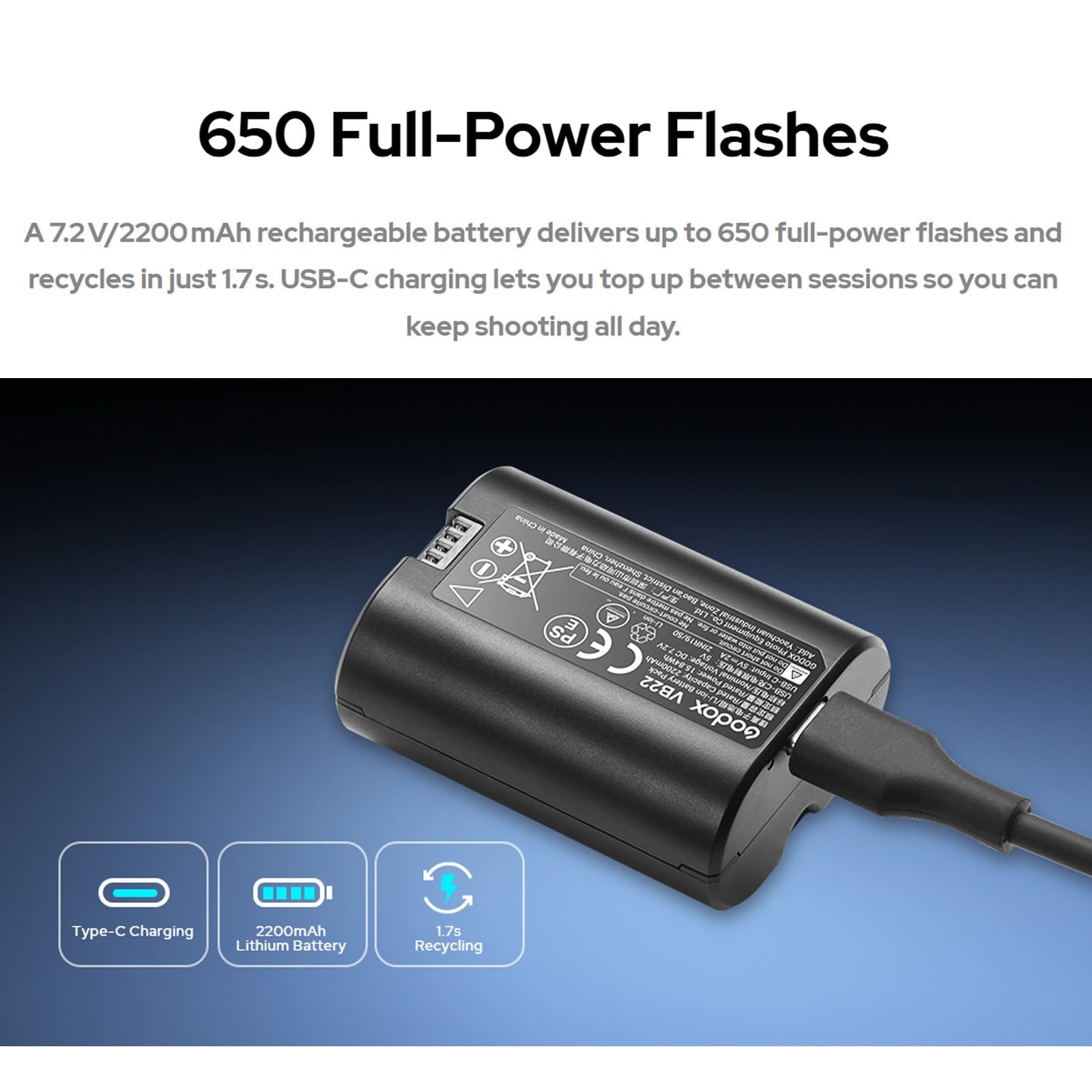 Godox V480 N V480-N TTL Flash pour appareils Photo Nikon, GN50 1/8000 HSS, Flash Pleine Puissance 650, Temps de Recyclage 1,7 s, 2,4 GHz sans Fil, Batterie Li-ION, écran Tactile