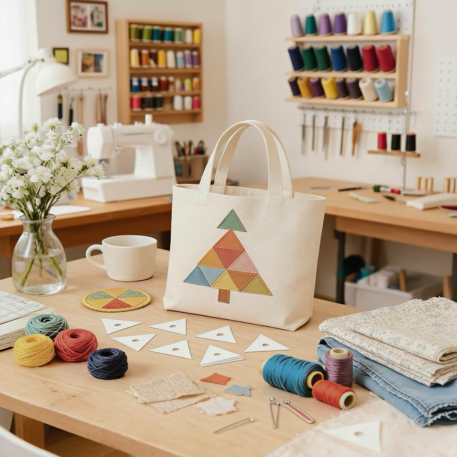 300pcs 2 Inch Equilateral Triangle Paper Piecing Templates for Quilting DIY Patchwork Sewing Crafts