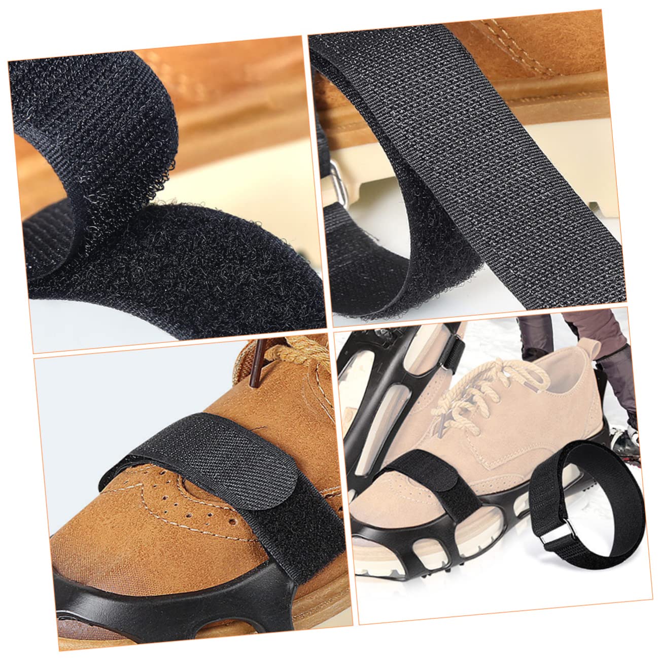 16pezzi Cinghie Antiscivolo Per Scarpe Bandiere Regolabili Per Escursioni e Arrampicate Accessori Per Scarpe Con Ghiaccio Adatte Tutte Le Taglie