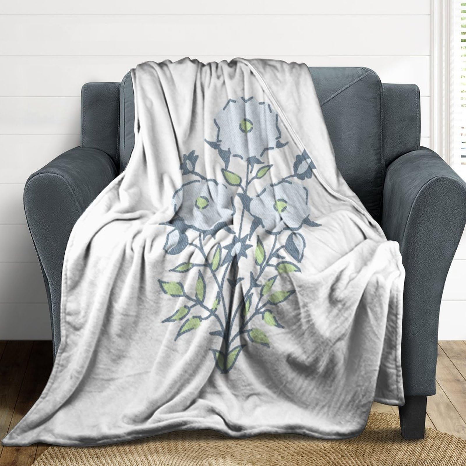 Coperta In Flanella Con Motivo Floreale Ad Acquerello | Super Morbida E
