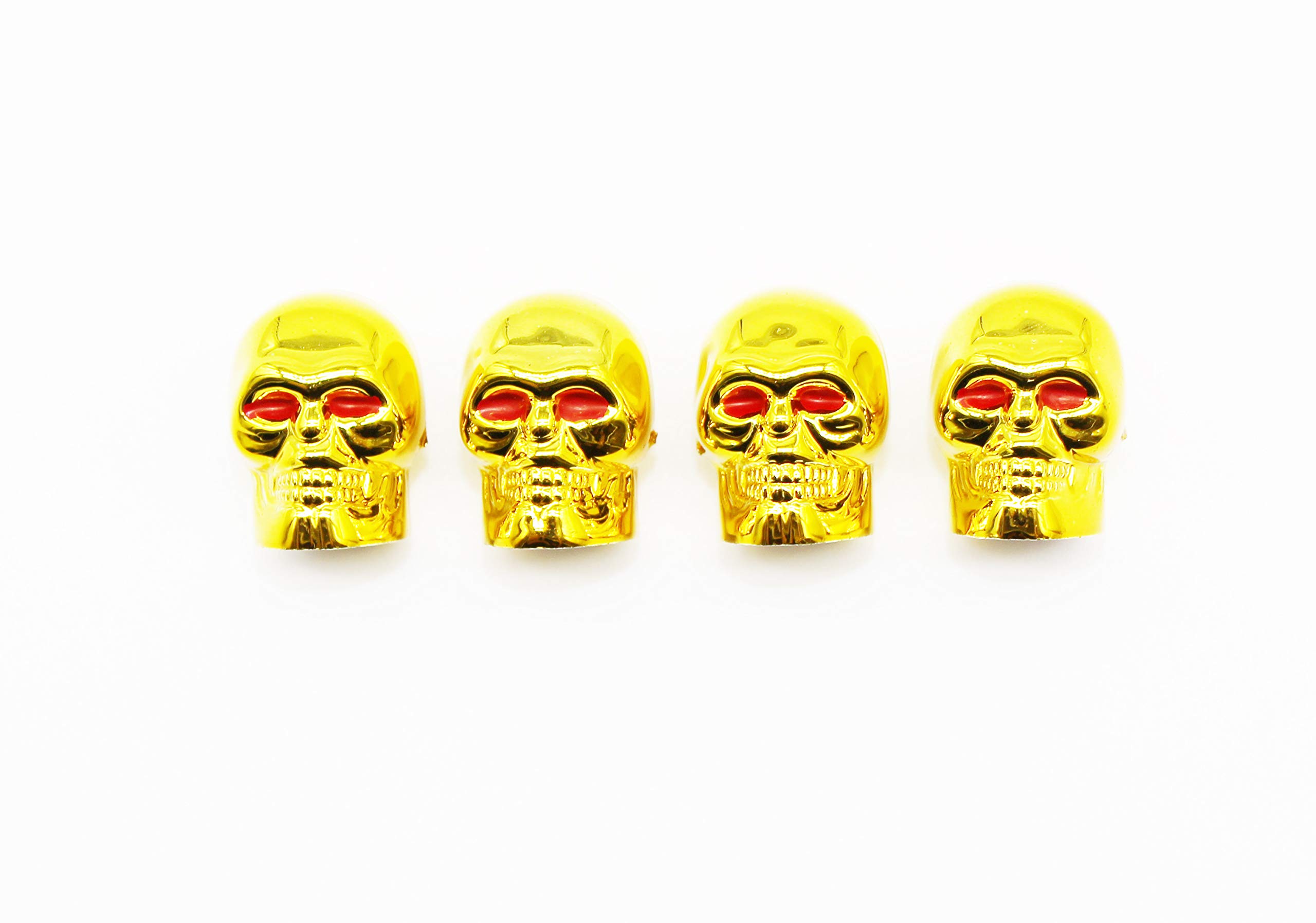 Accretion Valve Stem Caps, 4 Pack Skull Anti-Rust Valve Caps Metal Core Car Tire Stem Cap for Motorcycle Bike Car Bicycle SGD001