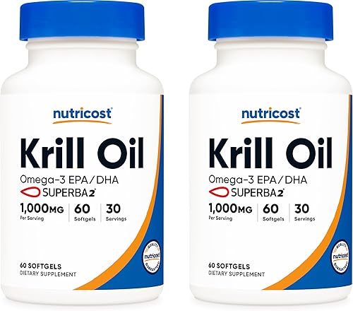 Nutricost Krill Oil 0.03 onzas; 60 softgels líquido, Omega-3 Epa-Dha, 1
