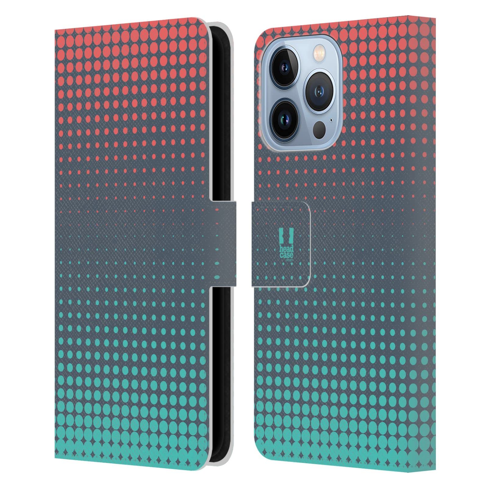 Carcasa de cuero tipo libro iPhone 13 Pro gris funda protectora tarjetero 7