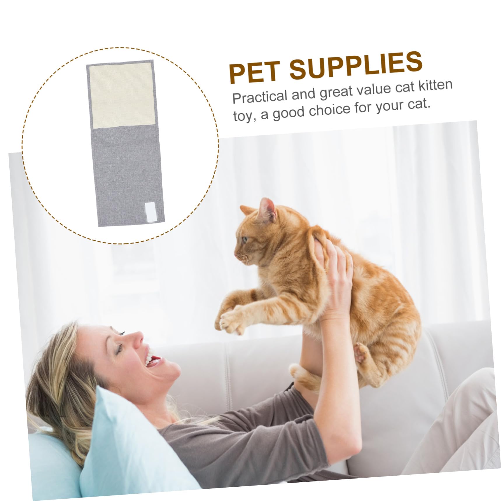 Funda Protectora Antiarañazos para Sofá y Reposabrazos, Alfombrilla de Sisal Natural para Gatos, Color Gris Claro, Protección Básica para Muebles y Entretenimiento Felino
