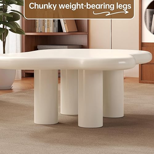 Miniatura 5 de HOTICKME - Mesa auxiliar Cloud para sala de estar, mesa de té moderna de 41.02 pulgadas con 3 patas, mesa auxiliar de estilo simple, mesas de centro