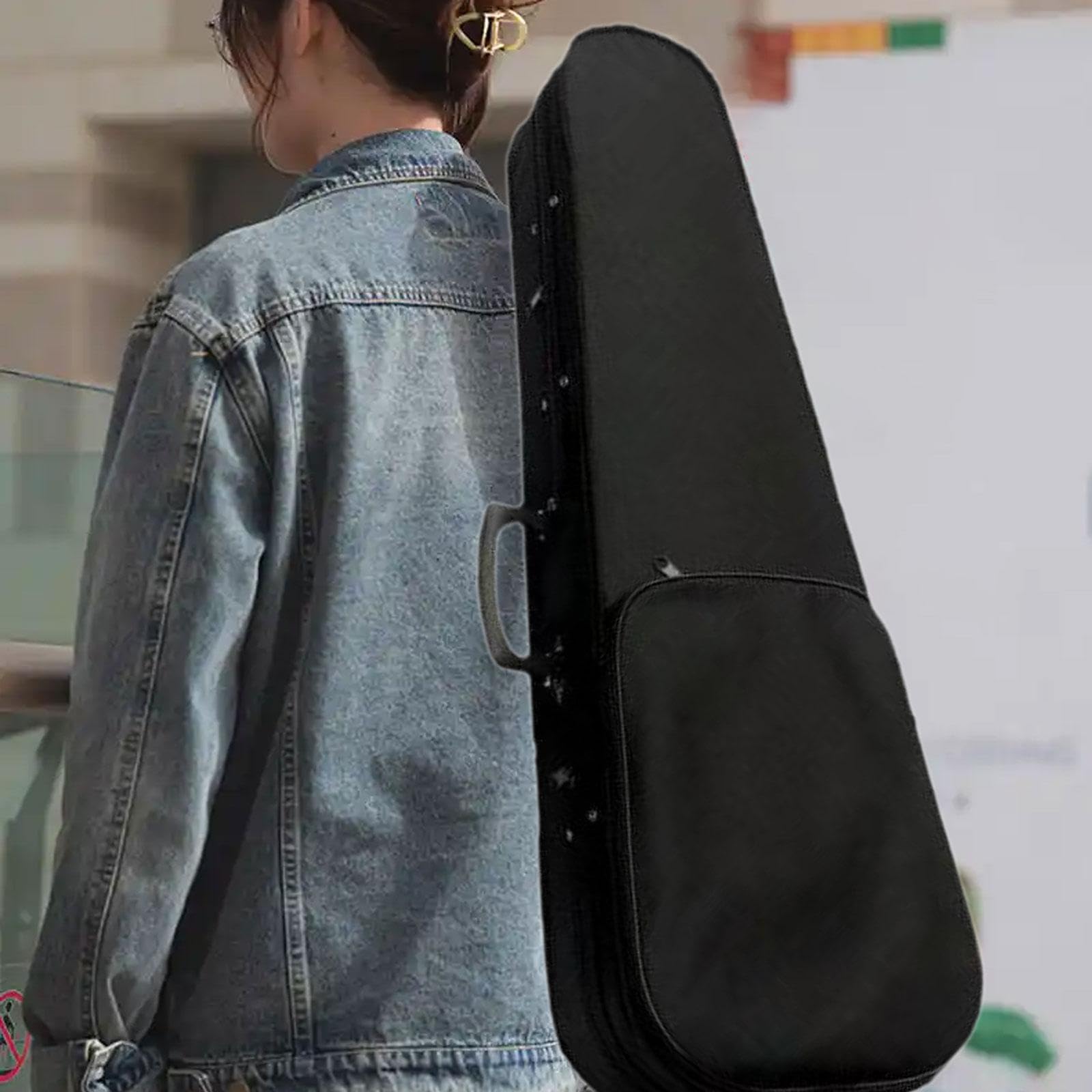 Estuche para Violín, Estuche Rígido de Transporte, Ligero, Acolchado de Espuma Oxford, Correas de Hombro Dobles Ajustables, Cierre Suave, Adecuado Par, Longitud 72 Cm