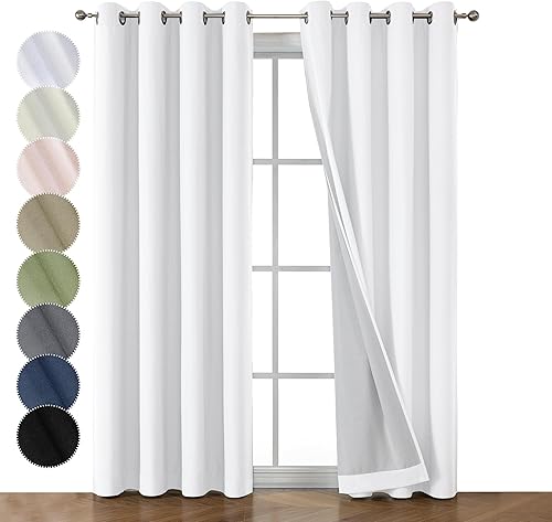 OWENIE Maya - Juego de 2 paneles de cortinas 100% opacas de 84 pulgadas de largo, con aislamiento térmico grueso y sólido, ojales de ahorro de disponible en Yaxa Venezuela