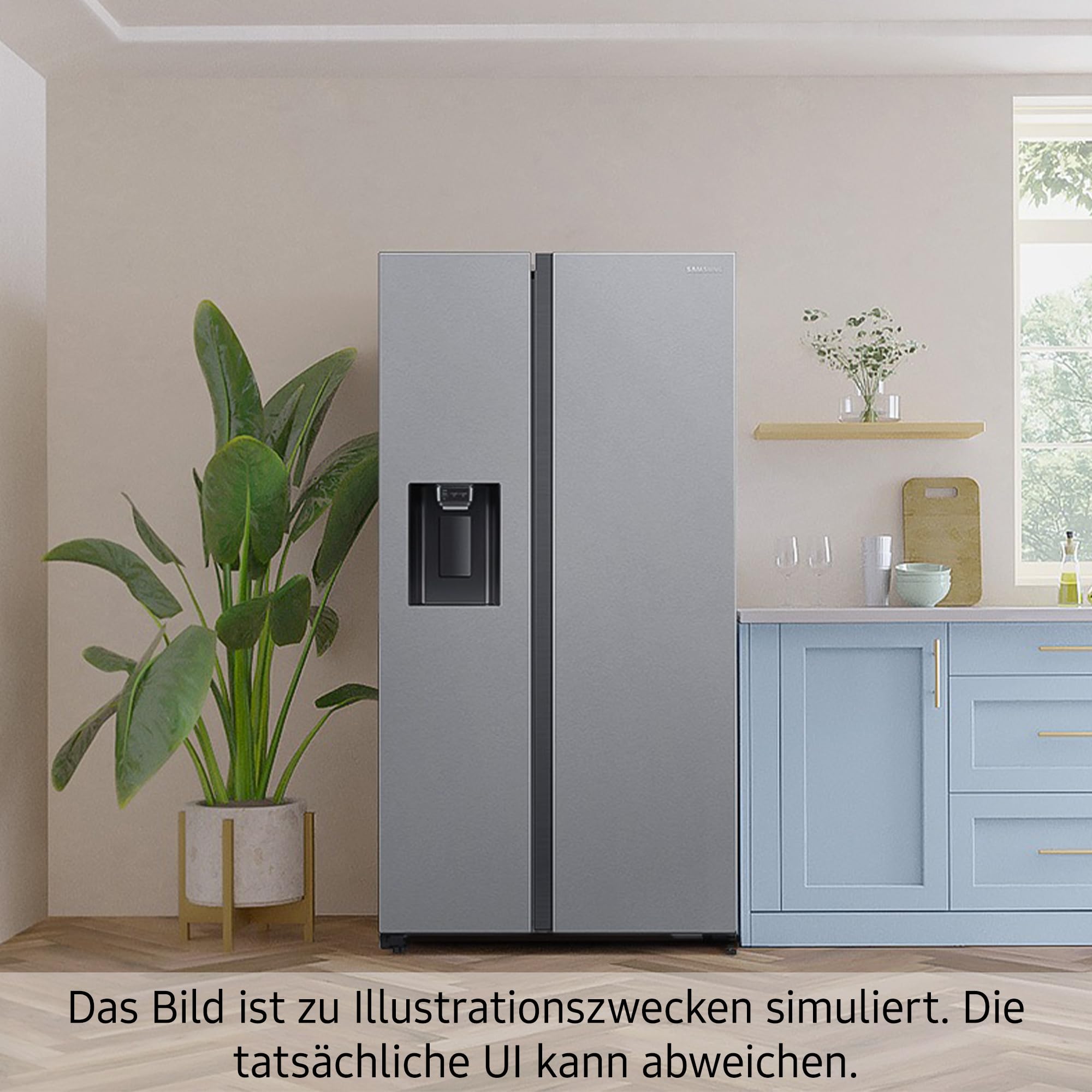 Samsung RS80F66KBFEF Side-by-Side Kühl-Gefrierkombination, 178 cm, 634 l, Eis- und Wasserspender, Black Steel