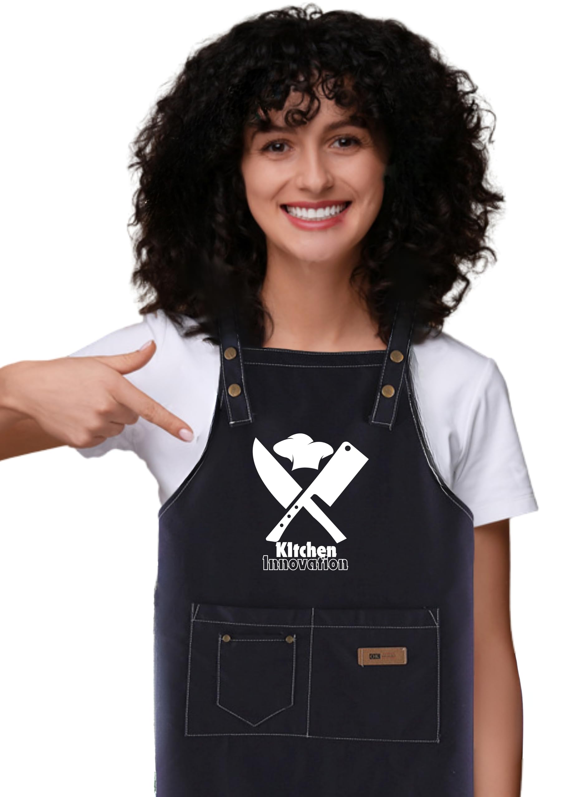 Kitchen InnovationApron Cooking Adjustable Strap, Cooking with Pockets,100% Cotton, for Chefs and Bakers, UNISEX