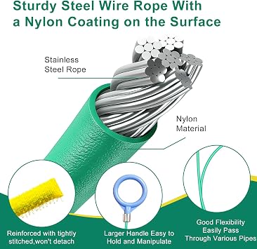 35 Inch Drain Snake Sink Unblocker Tool (5 Pack) – Heavy Duty Flexible Metal Drain Unblocker with Reinforced Micro Hooks for Unblocking Bathroom Sink, Shower, Bathtub Hair Clogs