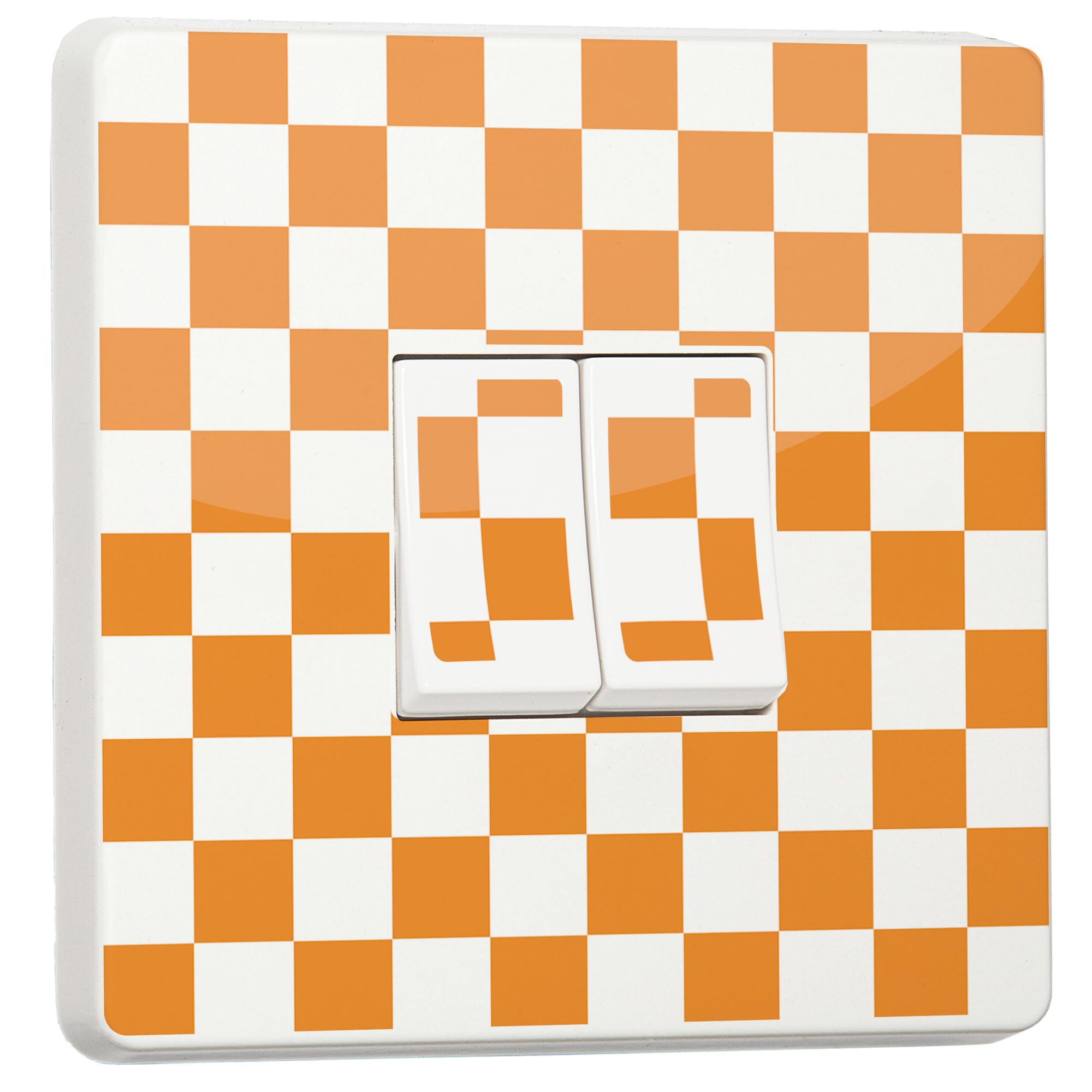 Stika.co Orange Checker Print Vinyl Light Switch Stickers – Set Of 2 Decorative Skins For Single Or Double Switches | Modern Home Decor In Pink, Red, Green, & More (, Double)