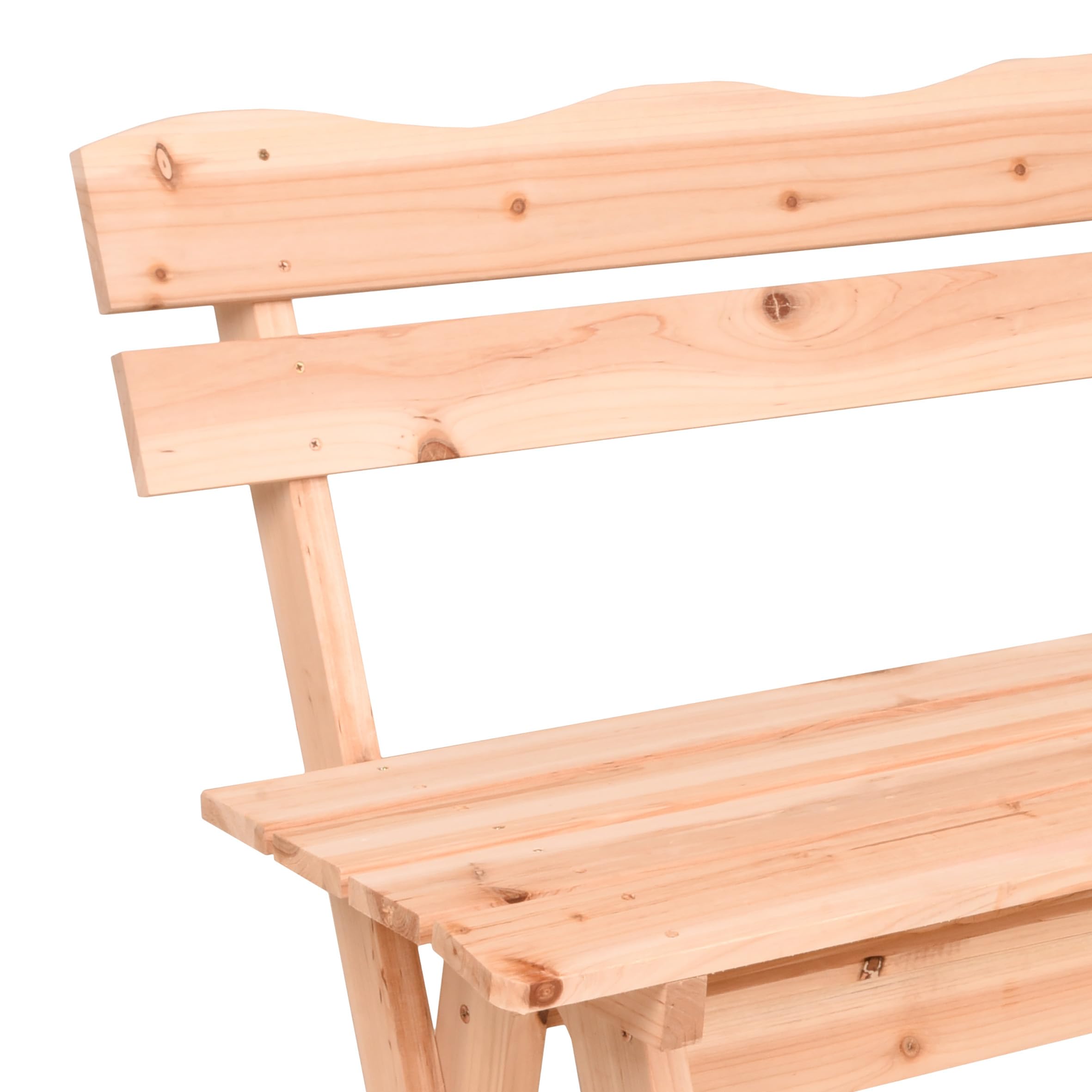 Spetebo Ławka ogrodowa z litego drewna 3-osobowa z oparciem – 150 x 62 cm – drewniana ławka do siedzenia odporna na warunki atmosferyczne, obciążenie 200 kg – ławeczka drewniana w stylu dworkowym