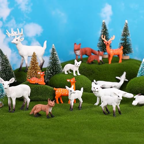 Miniatura 3 de Shappy 38 figuras de animales del bosque de Navidad, figuras de criaturas del bosque, juguetes de animales salvajes realistas, suministros de fiesta