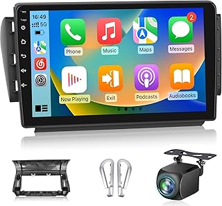 2+64G Autoradio Android pour Peugeot 208/2008 2012-2018, Radio avec écran tactile de 10 pouces, Carplay sans fil & Android Auto, Audio DSP + caméra de recul AHD, Support OEM