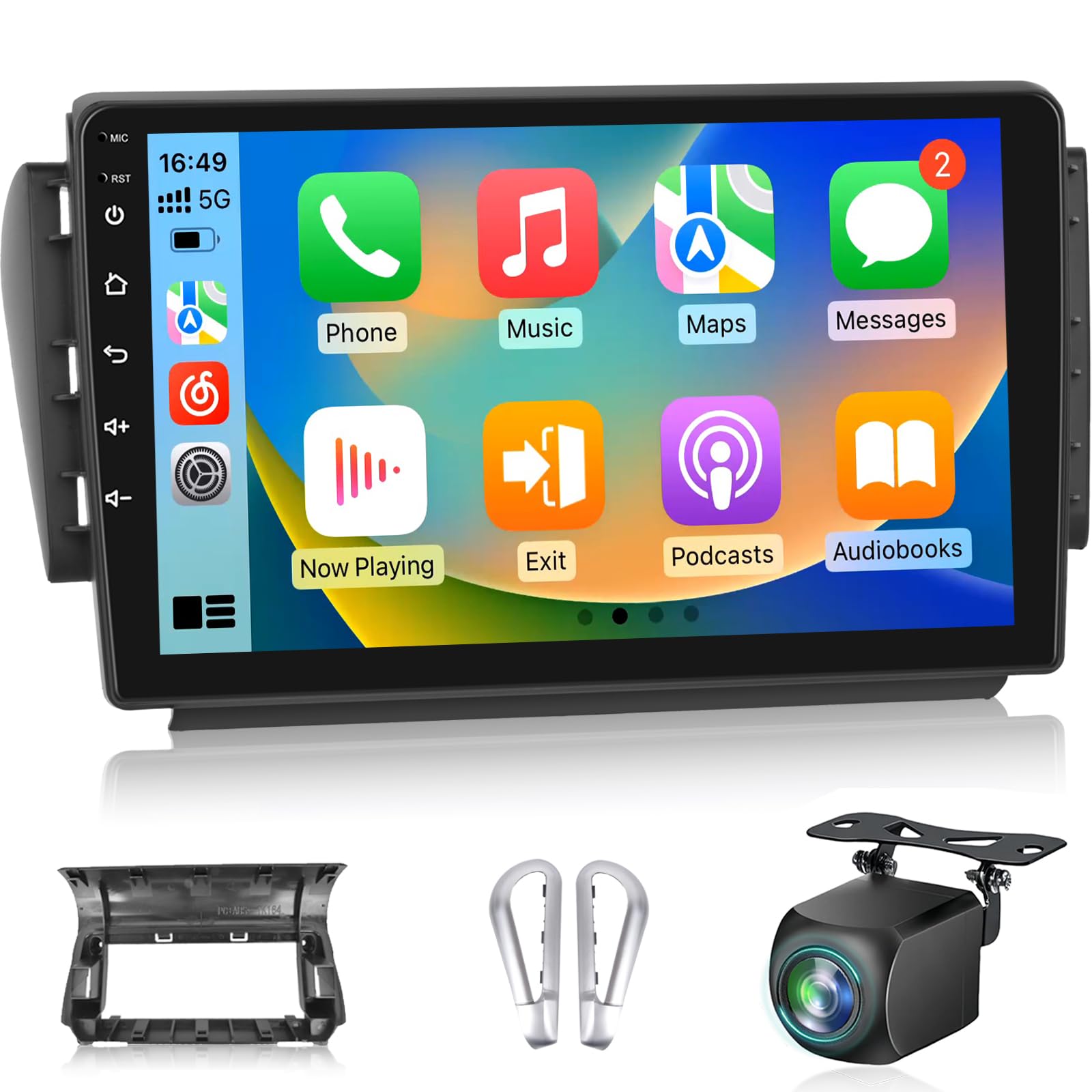 2+64G Autoradio Android per Peugeot 208/2008 2012-2018, Stereo con Schermo 10 pollici, Wireless Carplay e Android Auto, Audio DSP + Telecamera posteriore AHD, Supporto OEM