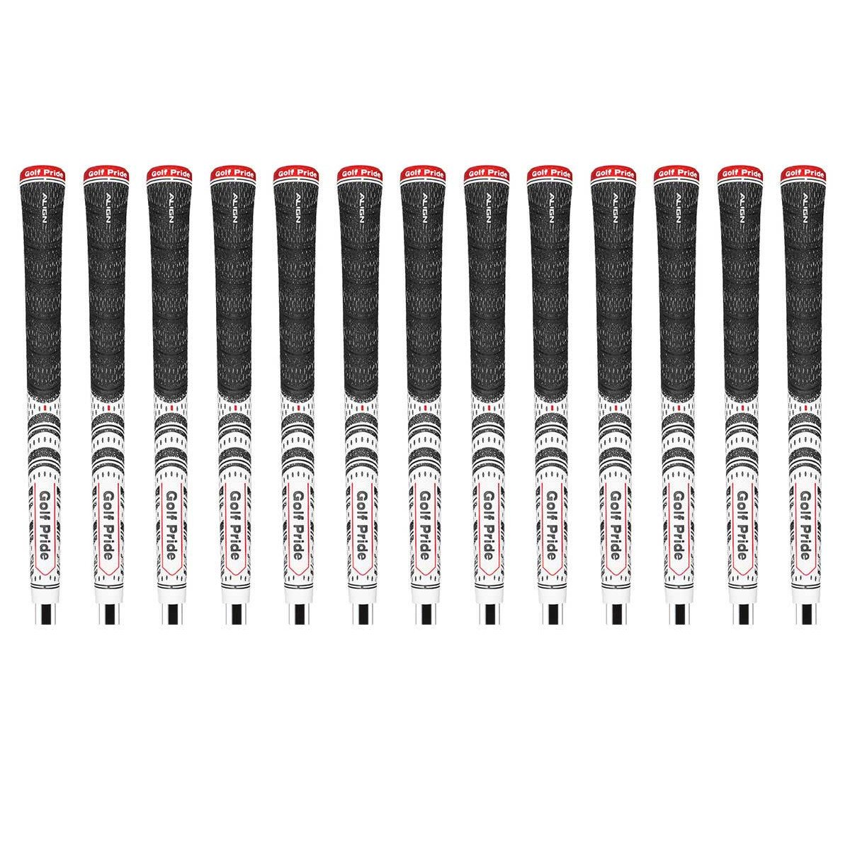 Golf Pride MCC Classic Align Midsize Ribbed Golf Grip Bundle (13 Piece), White