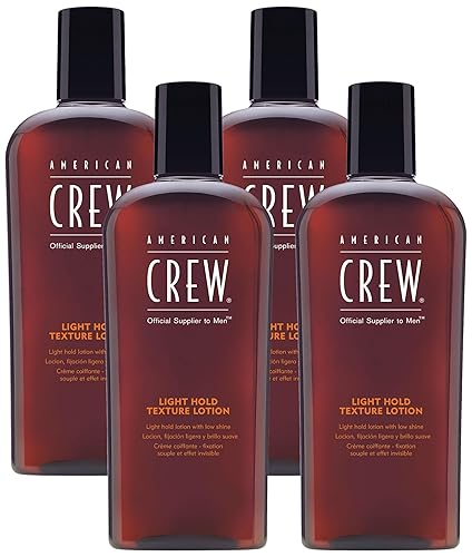 American Crew Loción de Textura Capilar para Hombres, Como Gel para el Cabello con Fijación Ligera con Bajo Brillo, 8.4 Fl Oz (Paquete de 4)