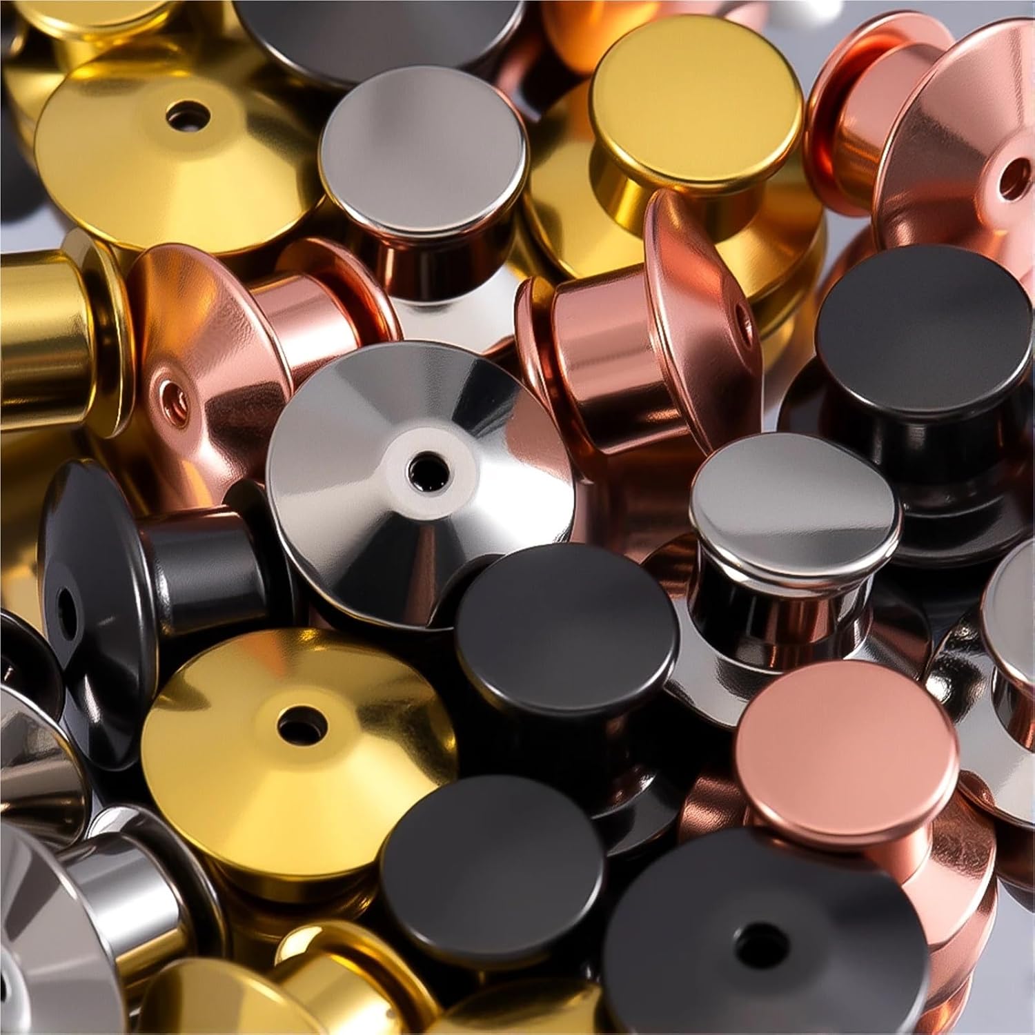 Versatile Locking Pin Backs 80Pcs Brooch Metal Back Pins Keepers Clasp DIY Badge Making(Gold)